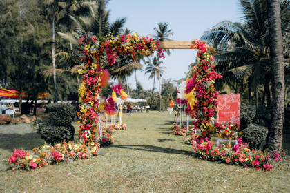 Gate / Entrance and Signage — Mehendi decor — ITC Grand Goa
